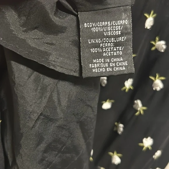 JILL STUART Black Floral V-Neck Mini Dress Size 2 Ruffled Sheath $318 Designer - Picture 8 of 9